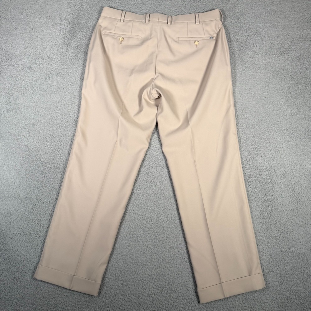 Peter Millar Pants Mens 35 (Fits 35x28) Khaki Tan Flat Front Performance Golf - Picture 9 of 10